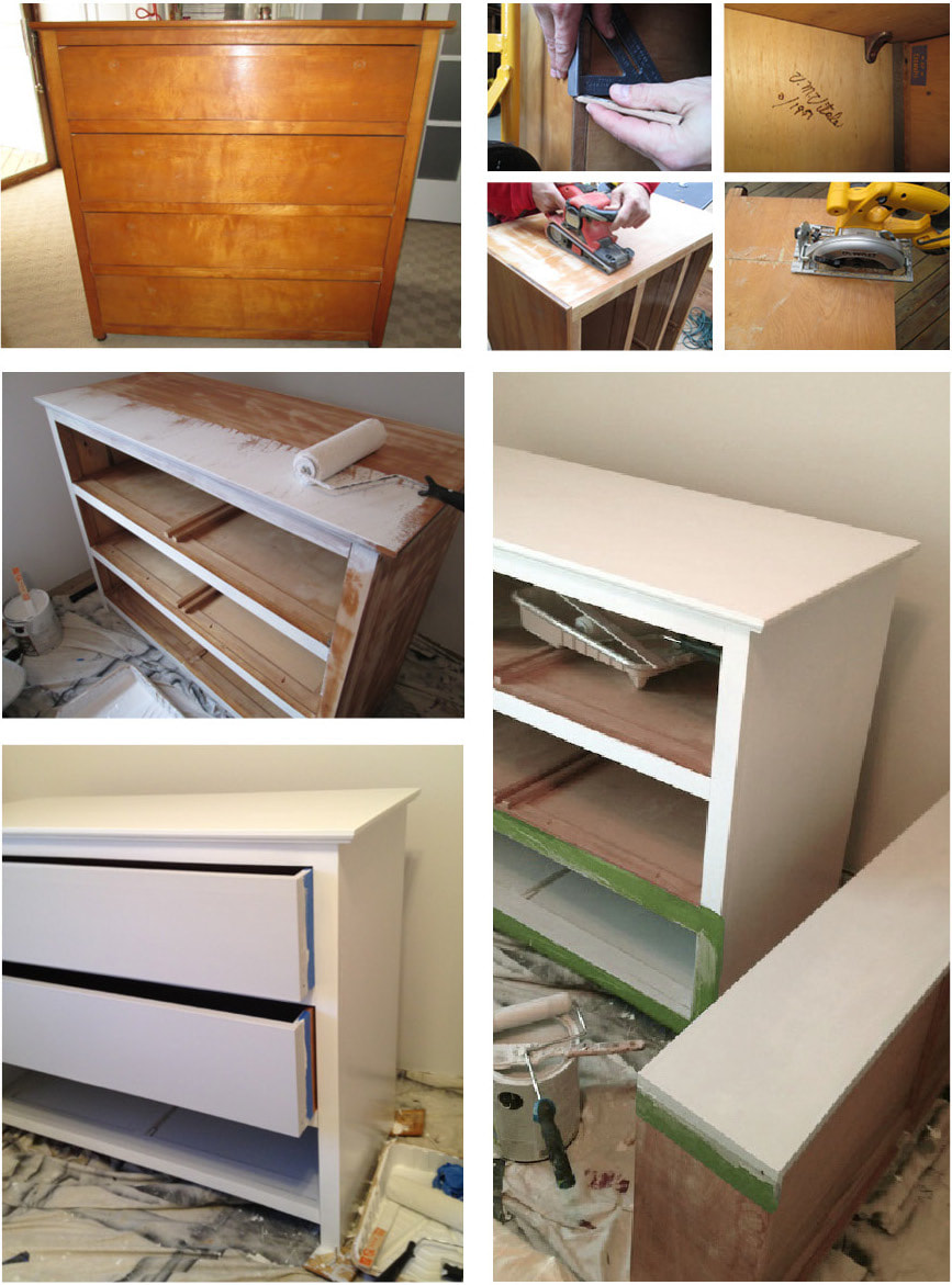 How to create a DIY nursery built in changing table area to save space