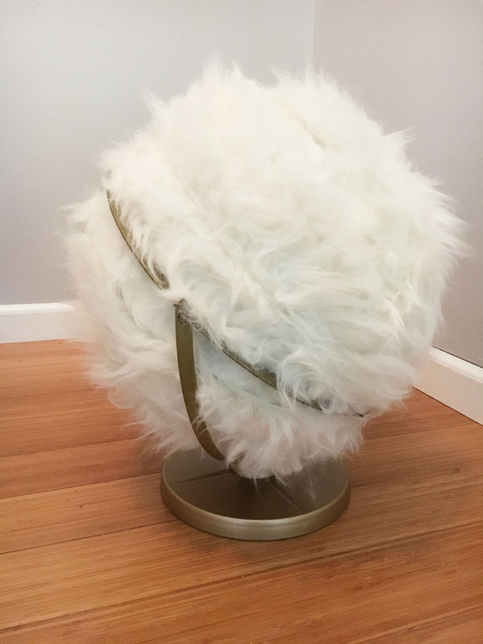 DIY Globe Decor idea faux fur covered